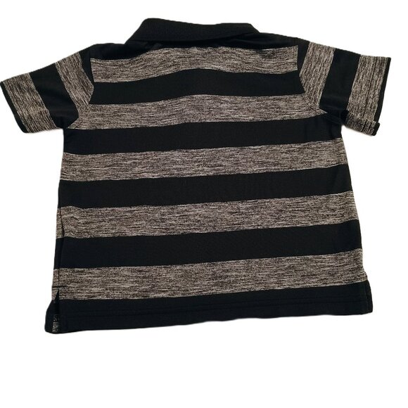 EUC: Boys' Healthtex sie 3T Black & Gray Striped Polo Shirt - Picture 2 of 3